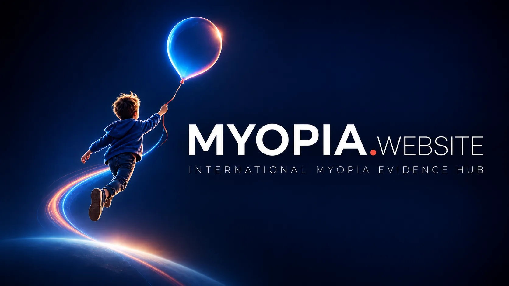 Boy holding a glowing balloon, symbolising a clearer future for children through evidence-based myopia control.